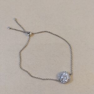 Sterling Silver Bracelet with Crystal Accent